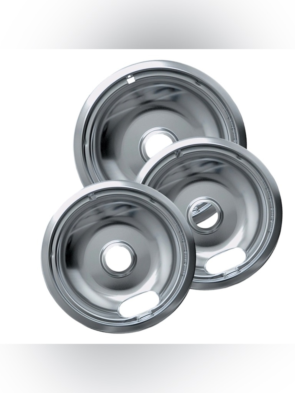 3pc Drip Pans Bowl Set 6" & 8" Frigidaire Kenmore Whirlpool Stove Range Burner